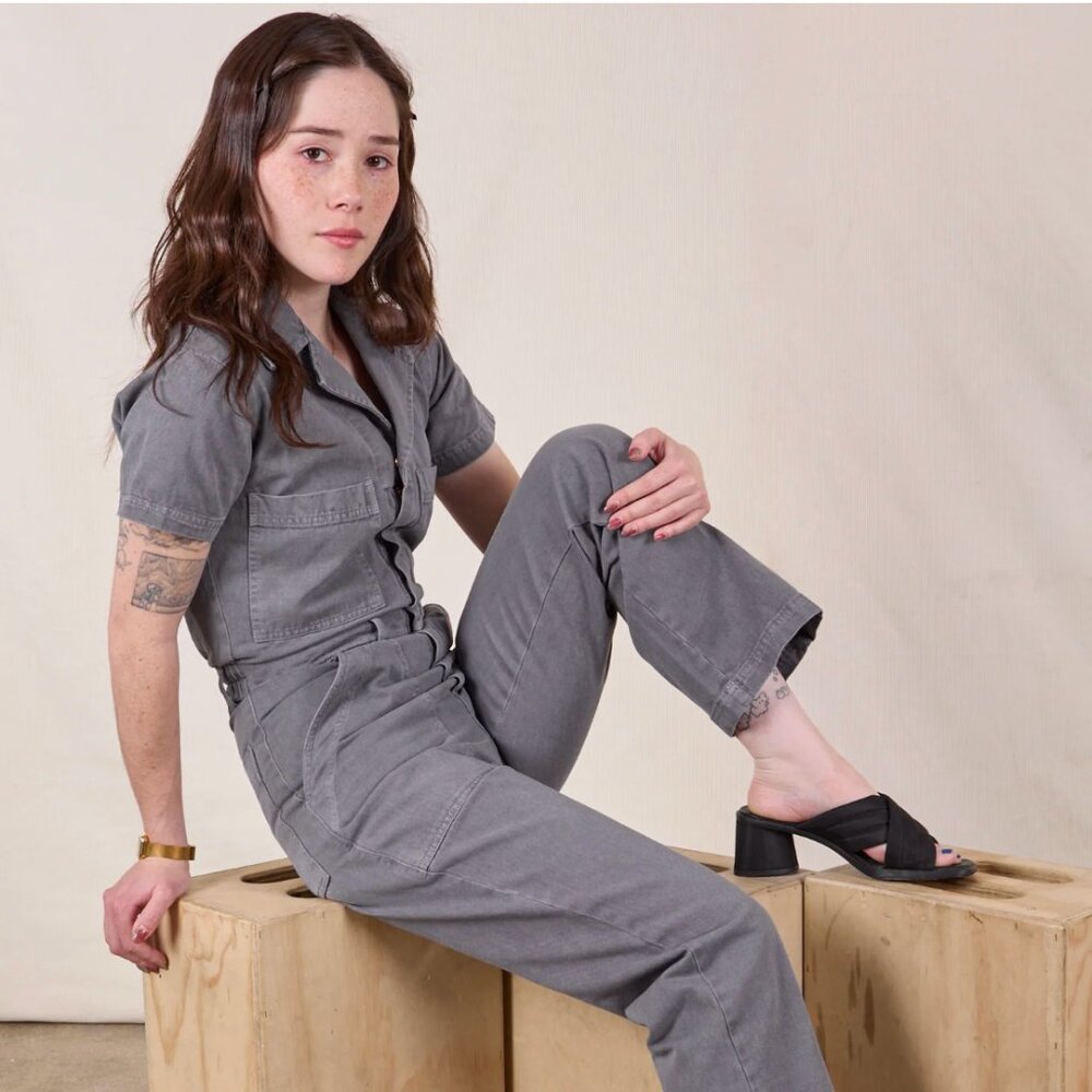 NEVER WORN Big Bud Press Short Sleeve Jumpsuit Gray (XS)